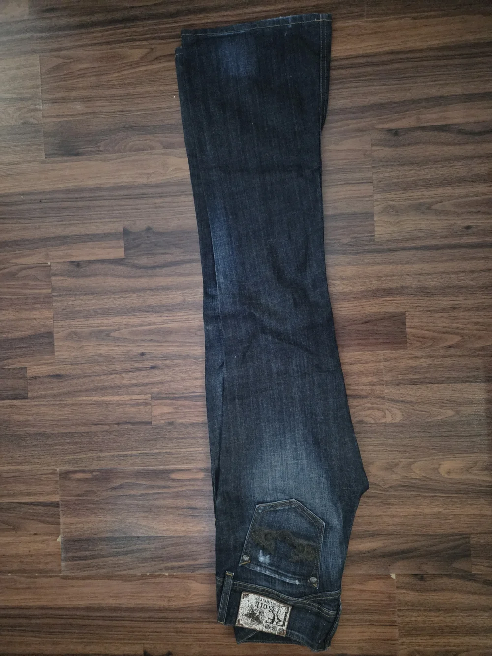 Express Dark Blue Wide Leg Jeans